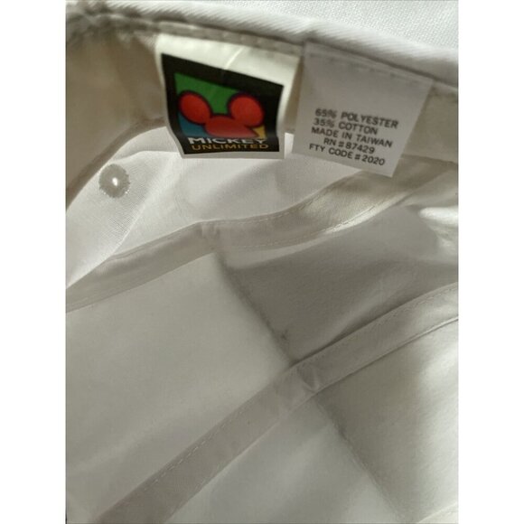 Two Mickey Mouse Baseball Caps White & Black Embroidered Yellow Bill Adjustable - Picture 5 of 16